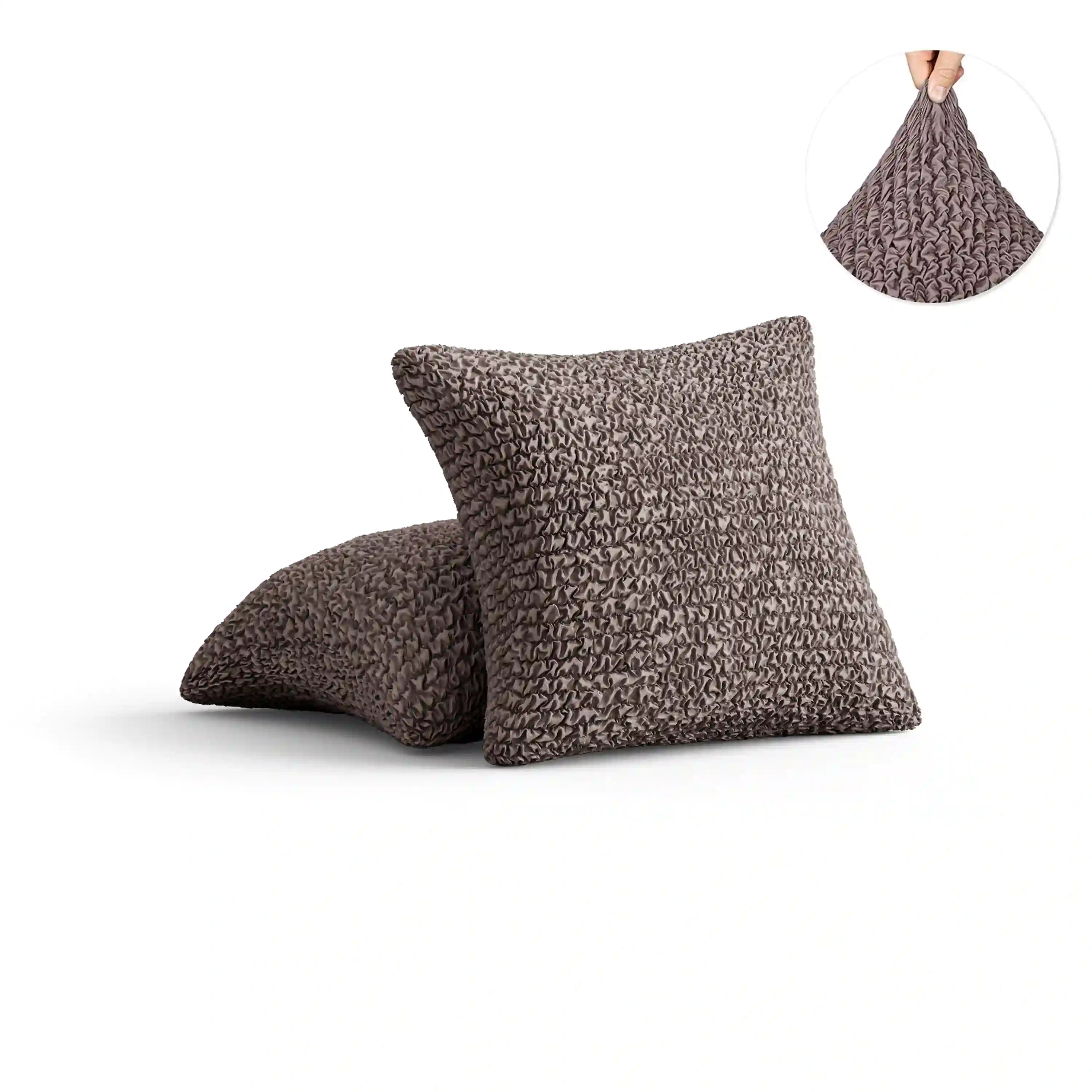Set of 2 Microfibra Cushion Covers - Choco, Microfibra